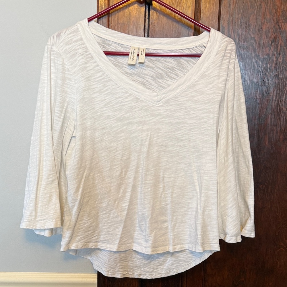 Anthropologie Flare sleeve crop shirt Sz: M